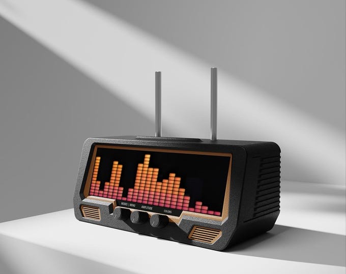Audio Visualizer AR-384X - Darkroast | Real-Time LED Music Visualizer & Vinyl Record Display Stand | Handmade Sound Spectrum