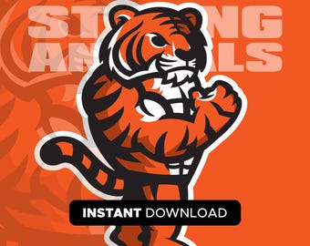 Tigre culturista / SVG, EPS, PNG / Descarga instantánea / Sé fuerte
