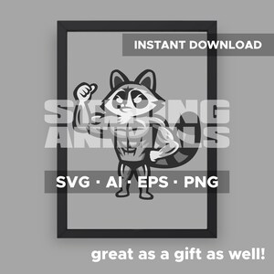 Bodybuilder Raccoon | SVG, EPS, PNG | Instant Download | Be Strong - Etsy