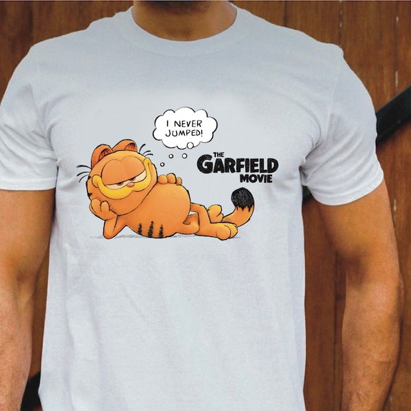 The Garfield Movie 2024 Cat Shirt Sleepy Silly Lazy Fat Cat Stuff Tribute to 3d Film in Movie Theater Gift for Monday Blues or Movie Night