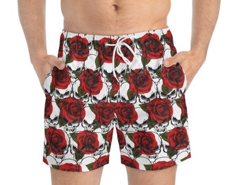 Roses and skull Swim Trunks (AOP)