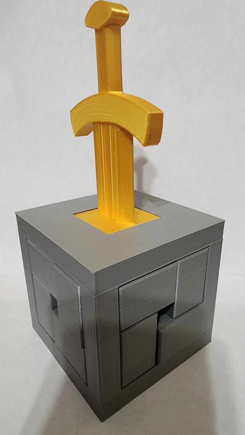 3D Printed Excalibur Sword Puzzle Cube Etsy