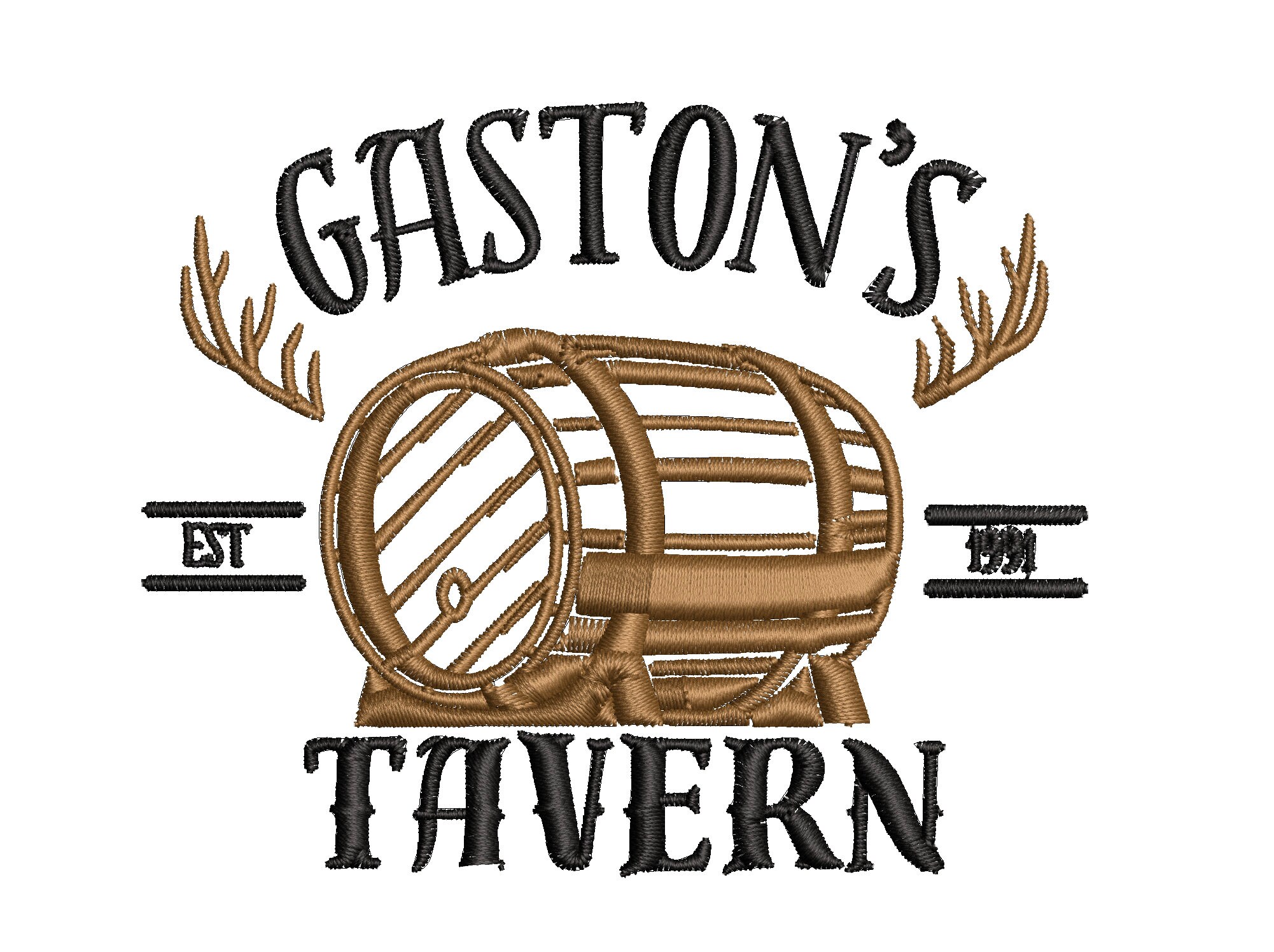 Gaston's Tavern Embroidery Design PES File Machine Embroidery Design - Etsy
