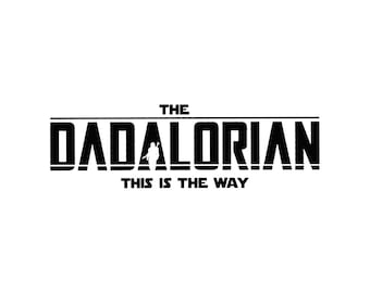 Dadalorian PNG Bundle, Black White Rainbow Style (Digital Download)