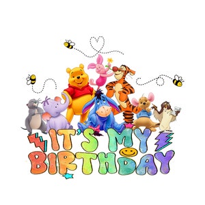 its my birthday winnie the  pooh png , winnie the pooh birthday png ,pooh bear birthday boy png plus useful time saving bundle designs