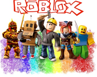 rainbow Roblox boys png Roblox boys png birthday Roblox png sublimation bundle of 5 designs for t-shirts, tumbler coffee mugs, backdrop