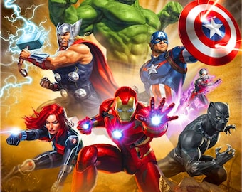 Avengers Super Hero PNG Clipart, Kids Wall Art (Digital Download)