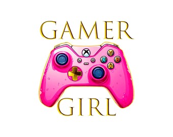 Gamer Girl Controller PNG, Sublimation Design (Digital Download)