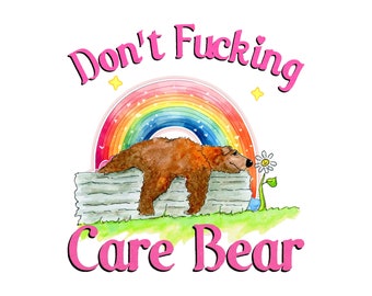 Lazy Rainbow Care Bear PNG, Shirt Design Bundle (Digital Download)