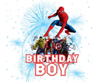 Avengers Birthday Shirt PNG: Superhero Party (Digital File)
