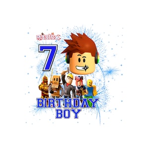 Birthday Boy Roblox png svg , birthday boy 7 head roblox new 2024 design ,add your age or name for tshirt tumblers coffee mugs cake topper
