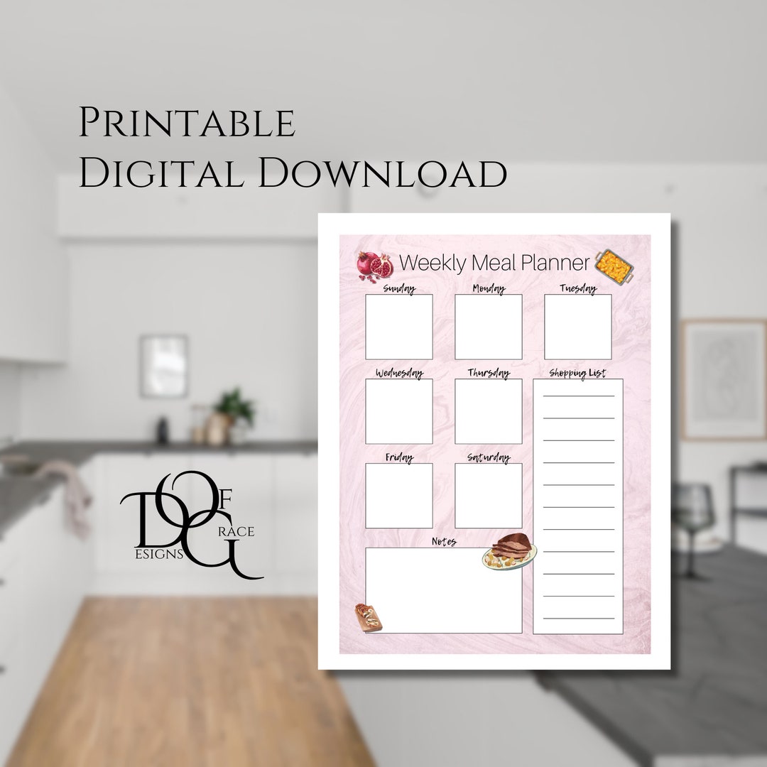 Printable Weekly Meal Planner - Etsy