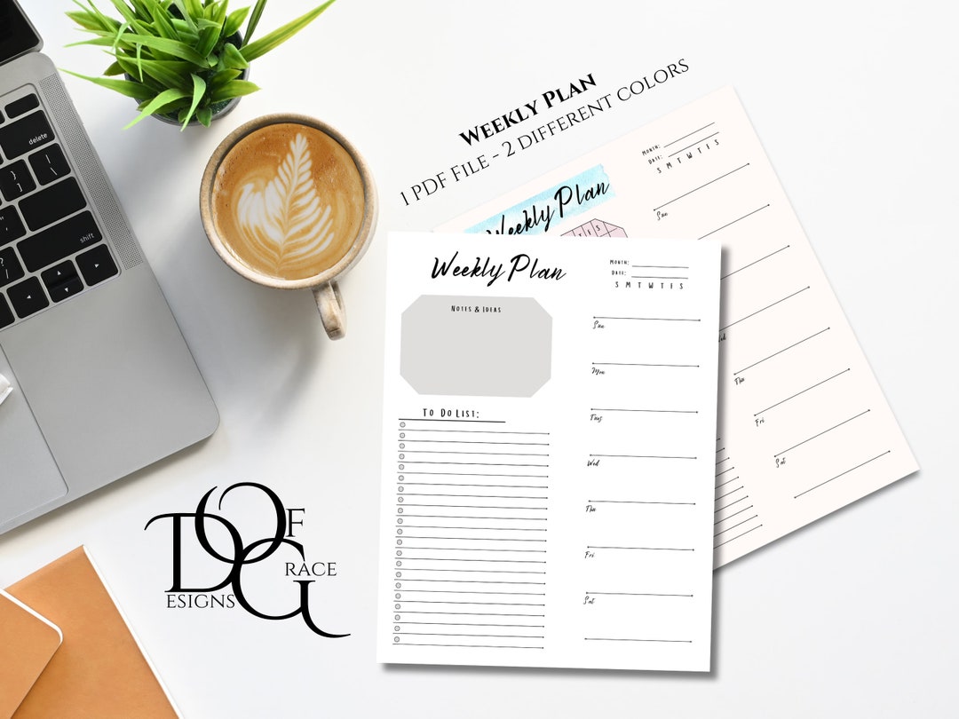 Printable Weekly Plan| Instant Download - Etsy