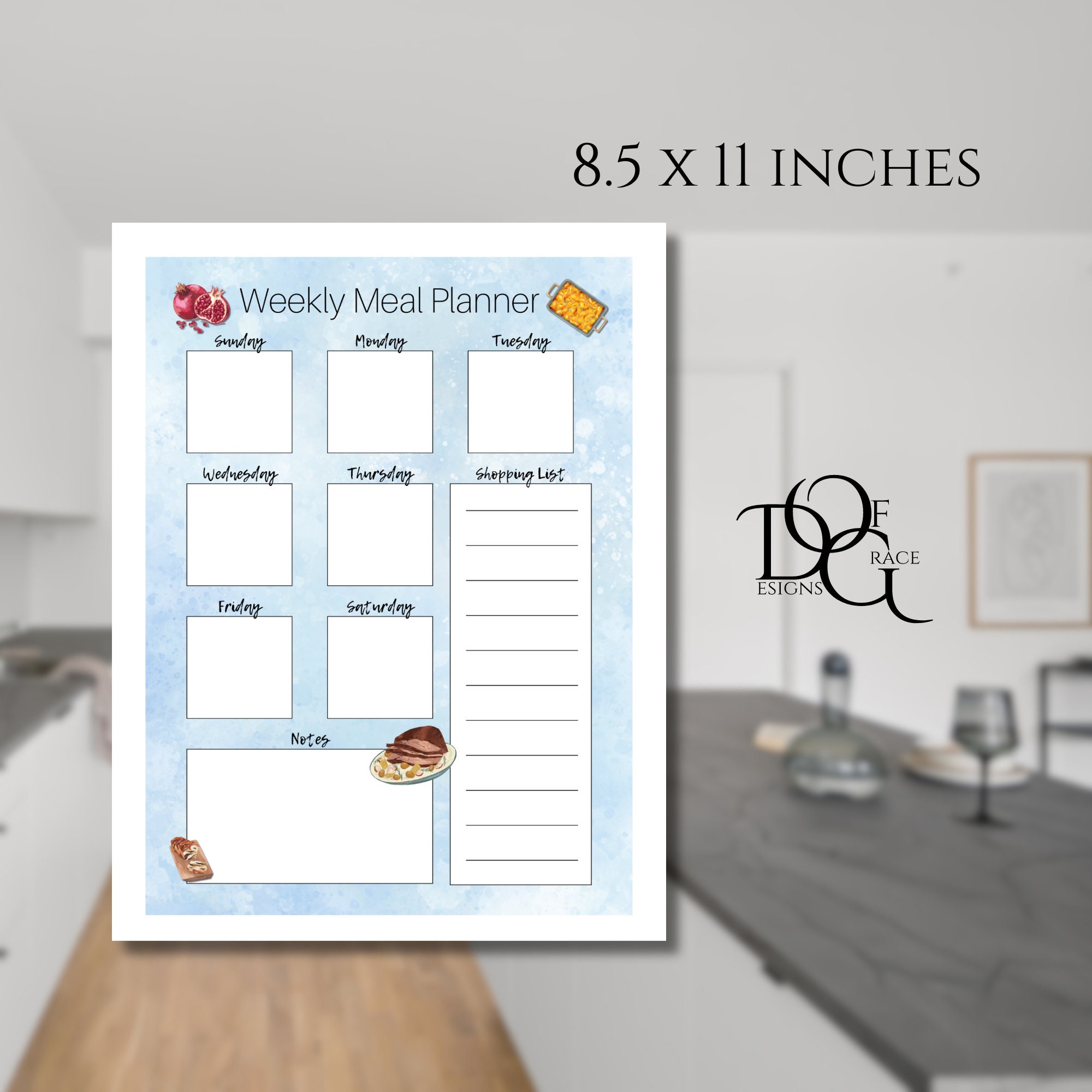 Printable Weekly Meal Planner - Etsy