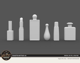 1:12 Toilette Bottles A2  Dollhouse Miniature - 3D STL PRINT file Instant Download
