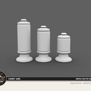 1:12 Candy Jars Dollhouse Miniature - 3D STL PRINT file Instant Download