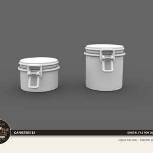 1:12 Canisters E5 Dollhouse Miniature - 3D STL PRINT file Instant Download