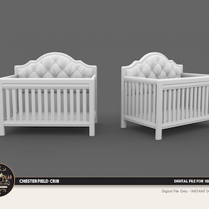 1:12 Chesterfield Krippe Puppenhaus Miniatur - 3D STL PRINT Datei Sofort Download