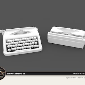1:12 Schreibmaschine Puppenhaus Miniatur - 3D STL PRINT Datei Sofort Download