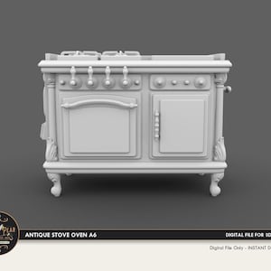 Dollhouse Miniature Antique Stove Oven: 3D Print STL File