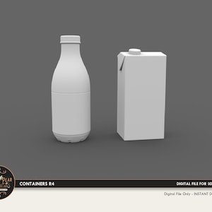 1:12 Containers R4 Dollhouse Miniature - 3D STL PRINT file Instant Download