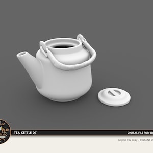 1:12 Tea Kettle D7 Dollhouse Miniature - 3D STL PRINT file Instant Download