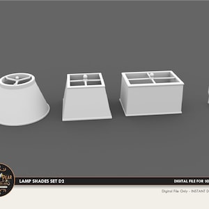 1:12 Lamp Shades Set D2 Dollhouse Miniature - 3D STL PRINT file Instant Download