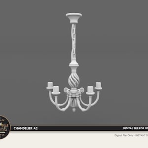 1:12 Chandelier A2 Dollhouse Miniature - 3D STL PRINT file Instant Download