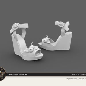 1:12 Cherry Berry Shoes sandals prop, closet, bedroom  Dollhouse Miniature - 3D STL PRINT file Instant Download