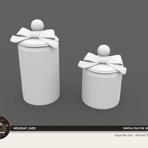 1:12 Holiday Jars Dollhouse Miniature - 3D STL PRINT file Instant Download