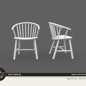 1:12 Post Chair E3 Dollhouse Miniature - 3D STL PRINT file Instant Download