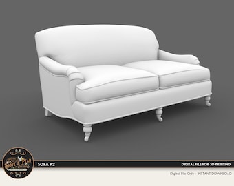 Sofá P2 en miniatura para casa de muñecas a escala 1:12 - Archivo 3D STL PRINT Descarga instantánea