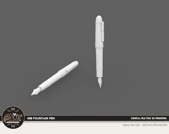 Pluma estilográfica en miniatura para casa de muñecas, escala 1:12: archivo de impresión STL 3D, descarga instantánea
