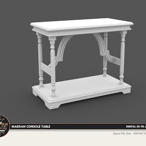 1:12 Mardan Console Table Dollhouse Miniature - 3D STL PRINT file Instant Download