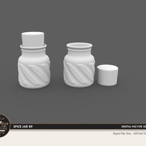 1:12 Spice Jar B9 Dollhouse Miniature - 3D STL PRINT file Instant Download