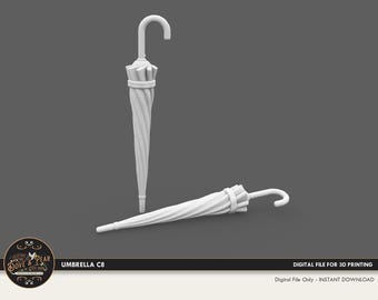 Miniature de maison de poupée C8 parapluie 1:12 - fichier d'impression 3D STL téléchargement immédiat