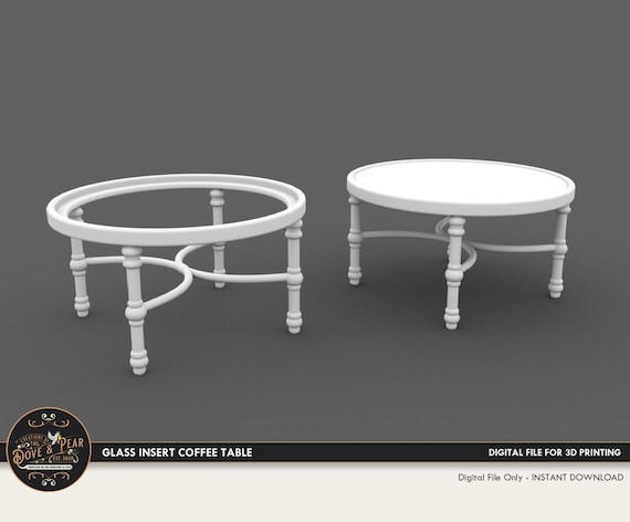 1:12 Glass Insert Coffee Table Dollhouse Miniature 3D STL PRINT