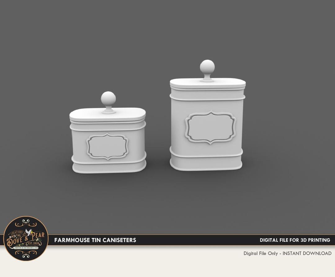 1:12 Farmhouse Tin Canisters Dollhouse Miniature - 3D STL PRINT File ...