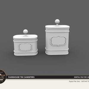 1:12 Farmhouse Tin Canisters  Dollhouse Miniature - 3D STL PRINT file Instant Download