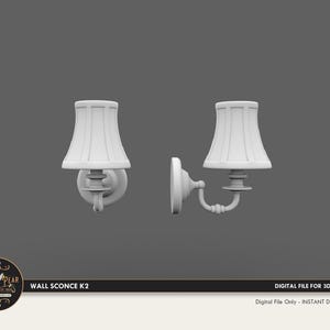 1:12 Wall Sconce K2 Lamp light Dollhouse Miniature - 3D STL PRINT file Instant Download