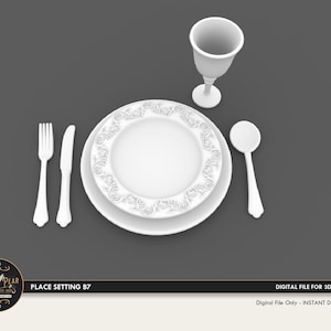Dollhouse Miniature Place Setting: 3D Print STL File