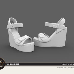 1:12 Bandila Shoes High Heel Sandals Dollhouse Miniature - 3D STL PRINT file Instant Download