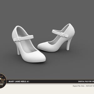 1:12 Mary Janes A1 Dollhouse Miniature - 3D STL PRINT file Instant Download