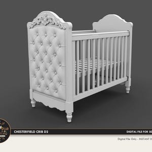 Berço Chesterfield para bebê em miniatura - arquivo 3D STL PRINT Download instantâneo