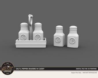 1:12 Salz & Pfefferstreuer A3 Puppenhaus Miniatur - 3D STL PRINT Datei Sofort Download