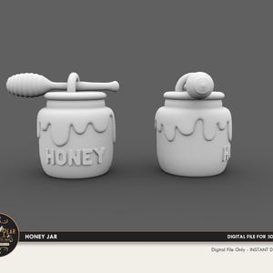 1:12 Honey Jar Dollhouse Miniature - 3D STL PRINT file Instant Download