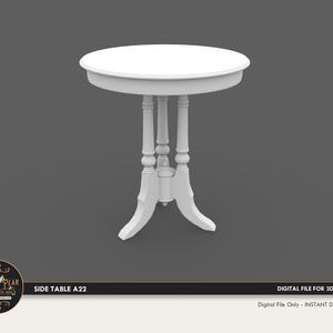 1:12 Side Table A22 Dollhouse Miniature - 3D STL PRINT file Instant Download