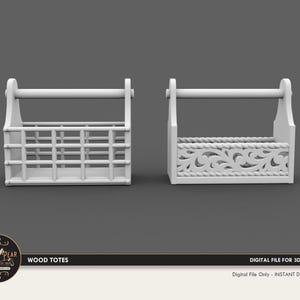 1:12 Wood Tote Carry Case boxes Dollhouse Miniature - 3D STL PRINT file Instant Download