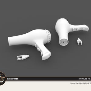 1:12 Hair Dryer Dollhouse Miniature - 3D STL PRINT file Instant Download