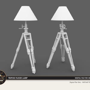 1:12 Tripod Lamp A3 Dollhouse Miniature - 3D STL PRINT file Instant Download